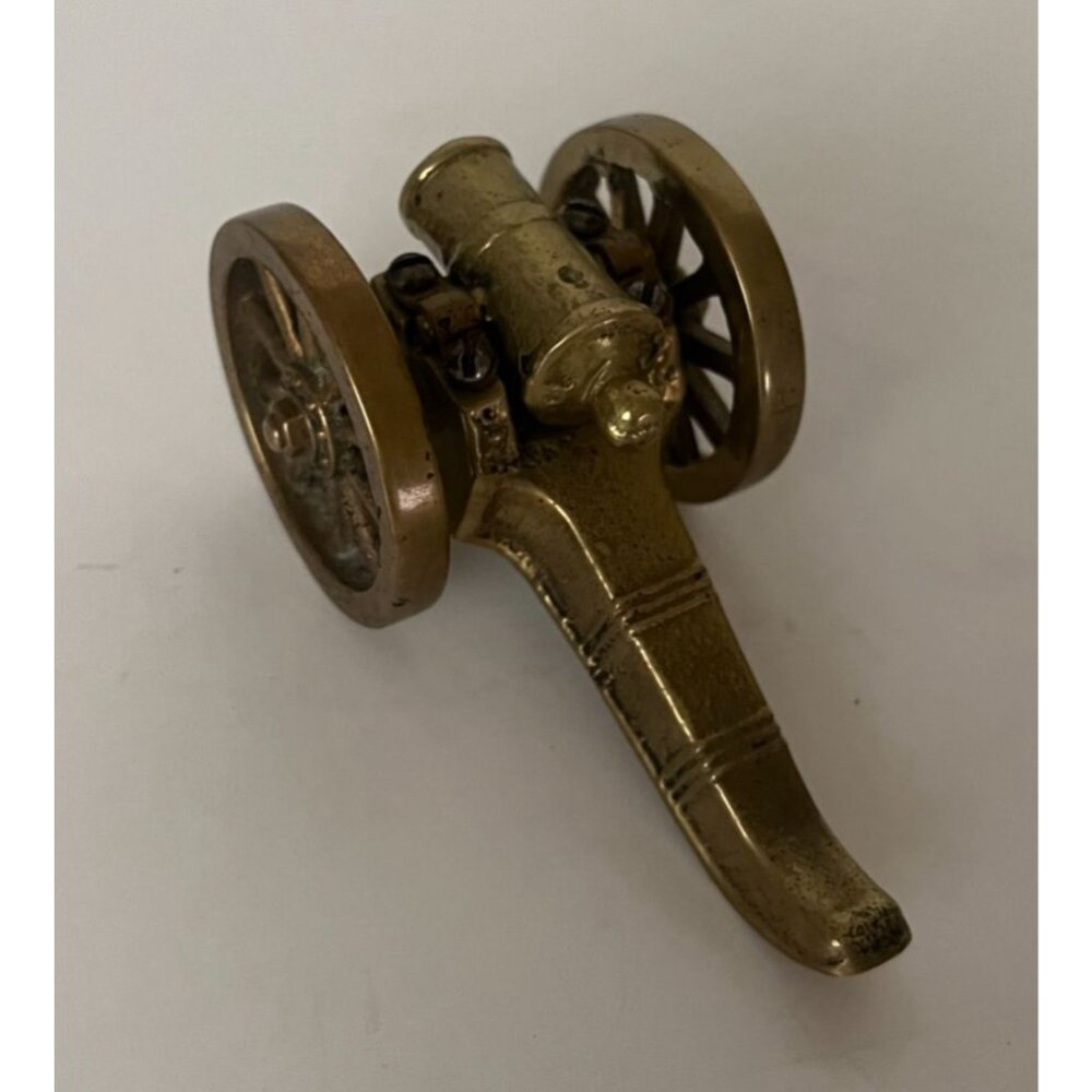 Vintage Miniature Brass Cannon Civil War Paperweight - Picture 8 of 11